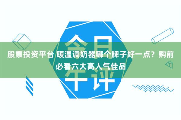 股票投资平台 暖温调奶器哪个牌子好一点？购前必看六大高人气佳品