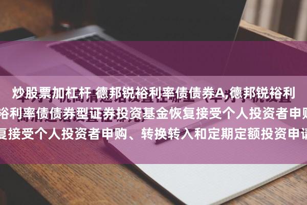 炒股票加杠杆 德邦锐裕利率债债券A,德邦锐裕利率债债券C: 关于德邦锐裕利率债债券型证券投资基金恢复接受个人投资者申购、转换转入和定期定额投资申请的公告