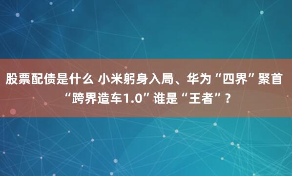 股票配债是什么 小米躬身入局、华为“四界”聚首 “跨界造车1.0”谁是“王者”？