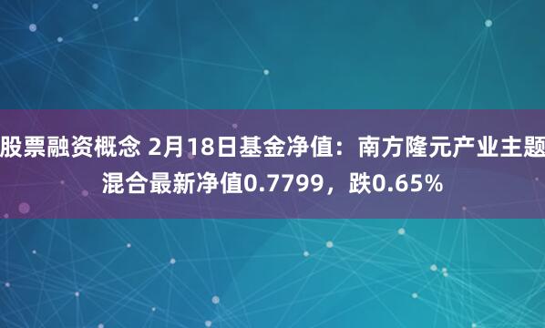 股票融资概念 2月18日基金净值：南方隆元产业主题混合最新净值0.7799，跌0.65%