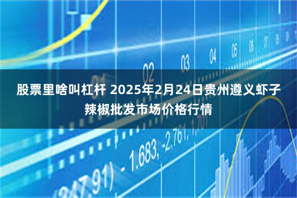 股票里啥叫杠杆 2025年2月24日贵州遵义虾子辣椒批发市场价格行情