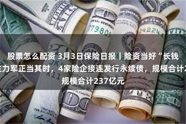 股票怎么配资 3月3日保险日报丨险资当好“长钱长投”主力军正当其时，4家险企接连发行永续债，规模合计237亿元